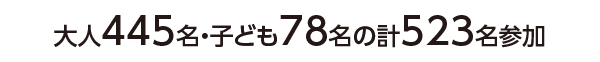 大人445名・子ども78名の計523名参加